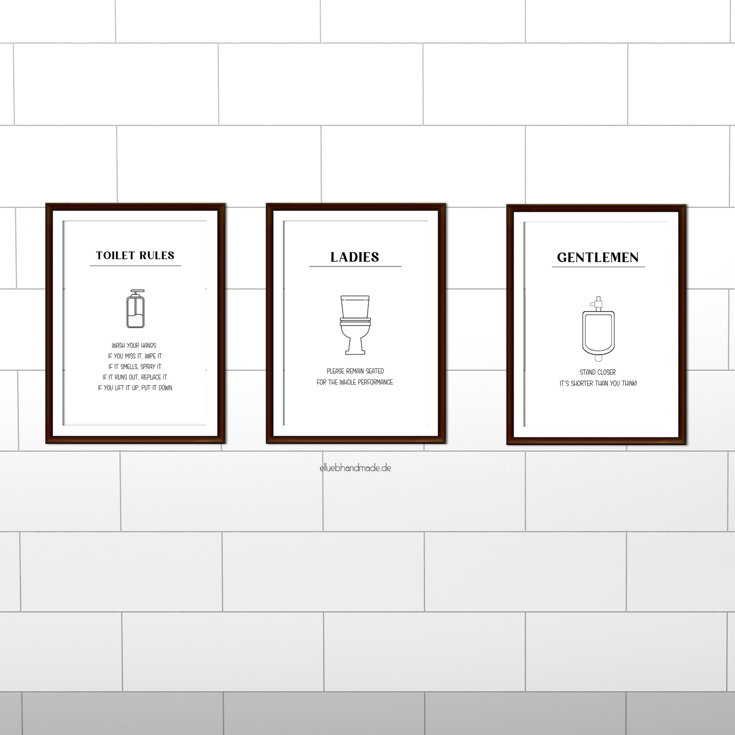 Toilet Rules Bundle, Wanddeko, A4 Poster zum ausdrucken, Englisch