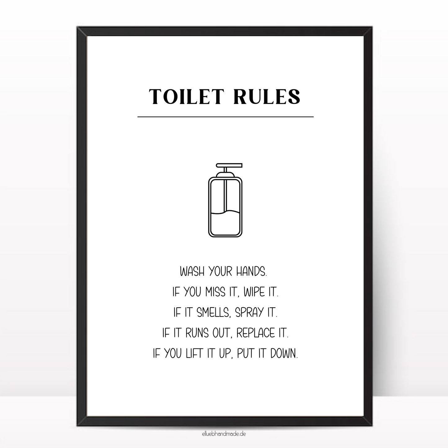Toilet Rules Bundle, Wanddeko, A4 Poster zum ausdrucken, Englisch