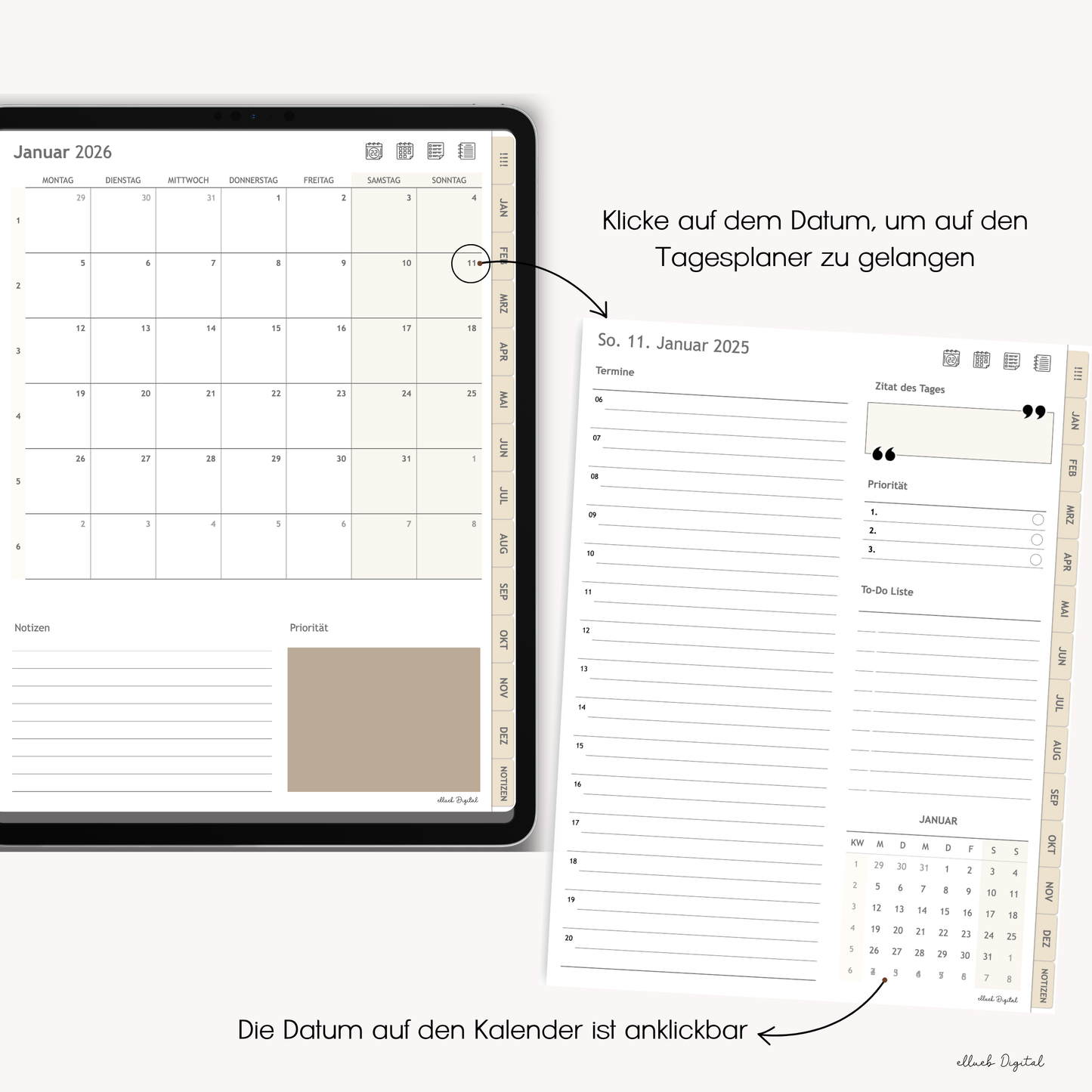 Digitaler Jahresplaner 2026 für Goodnotes (PDF) – Sofort-Download