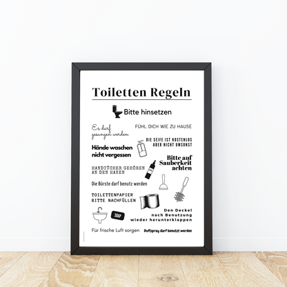 Digital produkt zum downloaden. Toiletten Regeln Poster