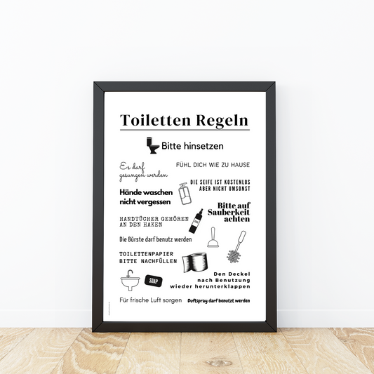 Digital produkt zum downloaden. Toiletten Regeln Poster